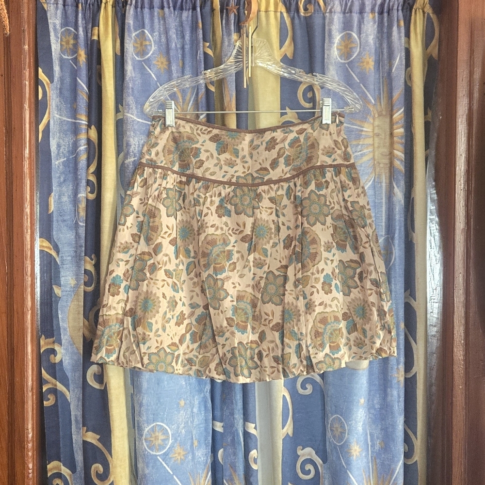 Delias Brown Floral Skirt Size 7/8